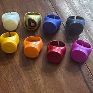 8 Different DC Comics Legion Of Super Heroes Plastic Promo Flight Ring Rings set
